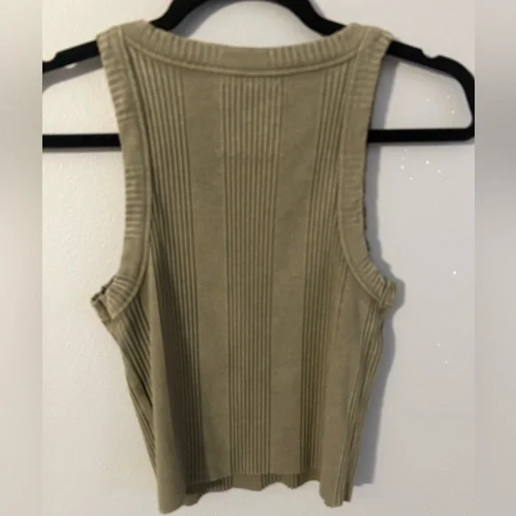 Aerie Ribbed Tank Top - Olive - Picture 6 of 6